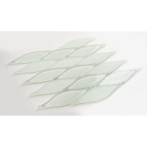 Zeille Ice White 9 in. x 11 in. Unique Shape Glossy Smooth Glass Mosaic Wall Tile (3.35 sq. ft./Case)