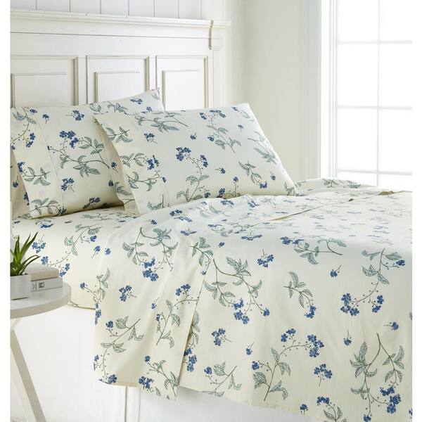 Southshore Fine Linens Myosotis Off White 22 in. Extra Deep Pocket 4-Piece Luxury Cotton Full Sheet Set
