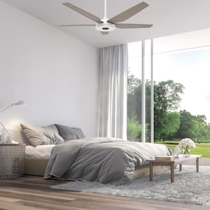 Explorer 52 in. Indoor/Outdoor White Smart Ceiling Fan, Dimmable LED Light and Remote, Works with Alexa/Google Home/Siri