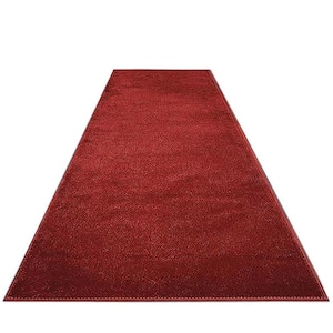 Solid Euro Red 31 in. x 44 ft. Your Choice Length Stair Runner