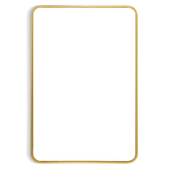 Unbranded 20 in. W x 28 in. H Round Corner Rectangular Metal Framed Wall Mount Modern Decorative Bathroom Vanity Mirror