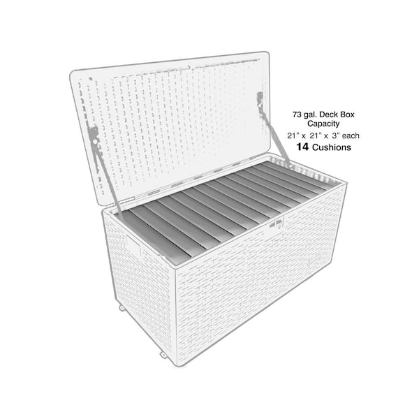 Hampton Bay 73 Gal. Grey Resin Wicker Outdoor Storage Deck Box with  Lockable Lid HBDB73G-SL - The Home Depot