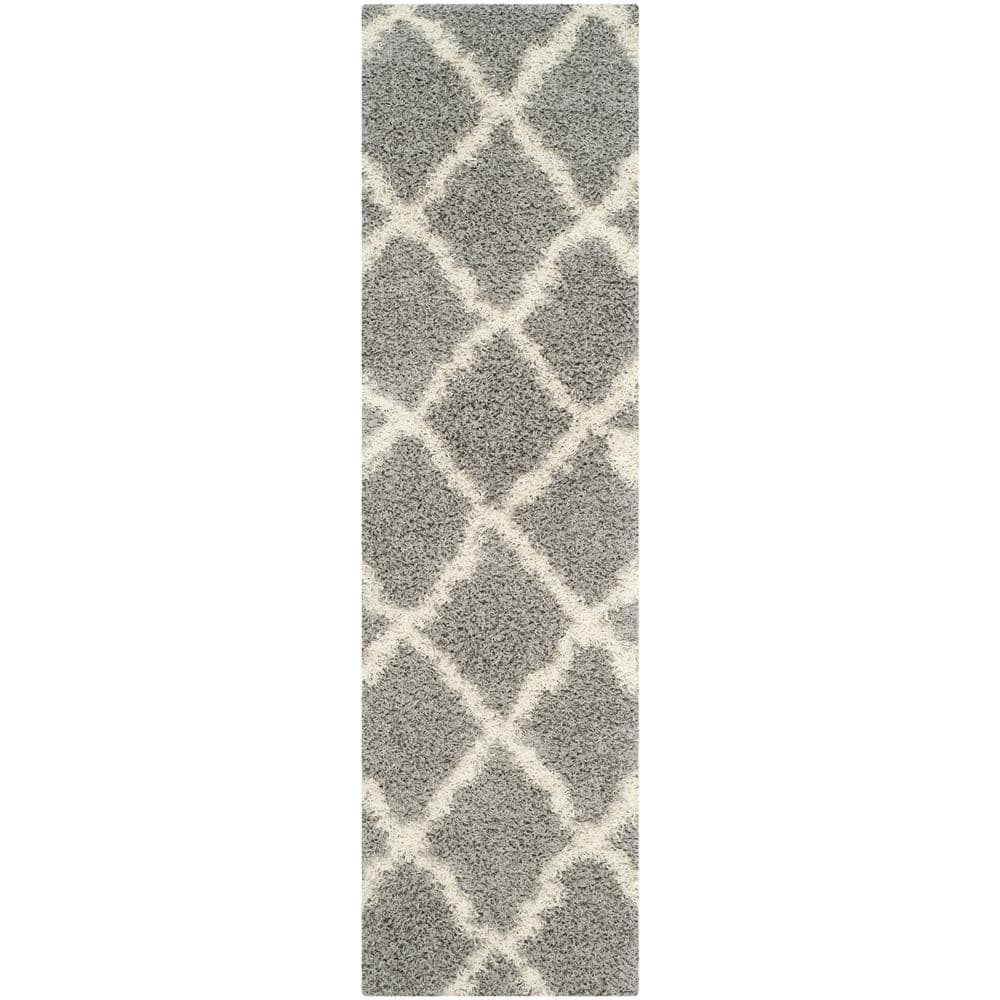 Dallas Shag Gray/Ivory 2 ft. x 6 ft. Geometric Runner Rug price history on PriceWatchPro