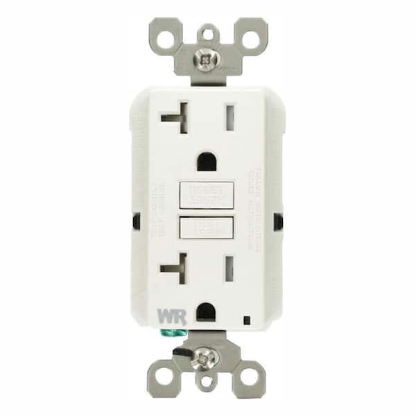 Leviton 20 Amp 125-Volt Duplex Self-Test Tamper Resistant/Weather Resistant GFCI Outlet, White (3-Pack)