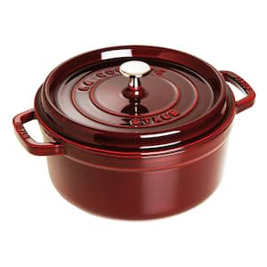 Cast Iron 4 qt. Round Cast Iron Dutch Oven in Grenadine with Lid