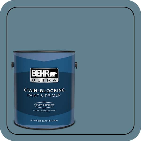 BEHR ULTRA 1 gal. #S470-5 Blueprint Extra Durable Satin Enamel Interior Paint & Primer