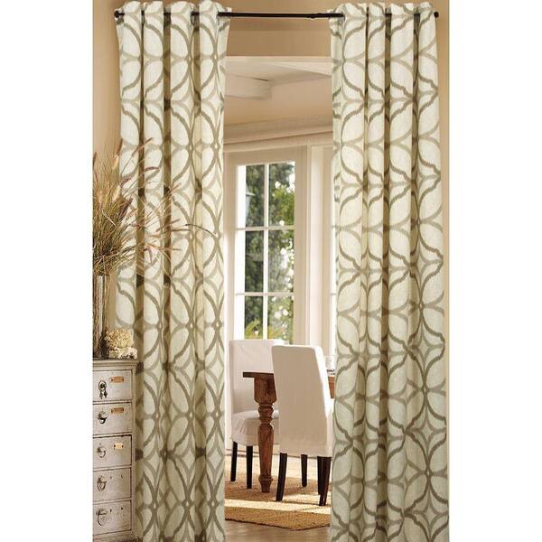 LR Home Semi-Opaque Harlequin Beige Cotton and Polyester Half Panama Curtain - 50 in. W x 84 in. L