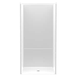Accessible AcrylX 36 in. x 36 in. x 75 in. 2-Piece Shower Stall with Center Drain in White