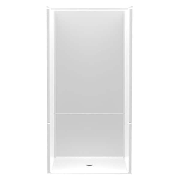 Aquatic Accessible AcrylX 36 in. x 36 in. x 75 in. 2-Piece Shower Stall with Center Drain in White