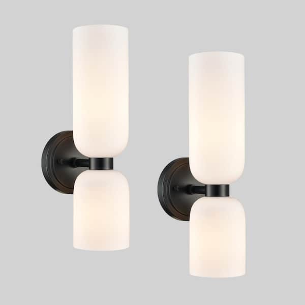 CLAXY 11.81 in. 1 Light Black Modern Wall Sconce with Standard Shade