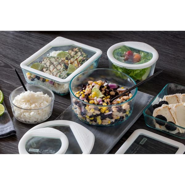 Reviews for Pyrex Ultimate Storage 10-Piece Glass Storage Set with White  Lids