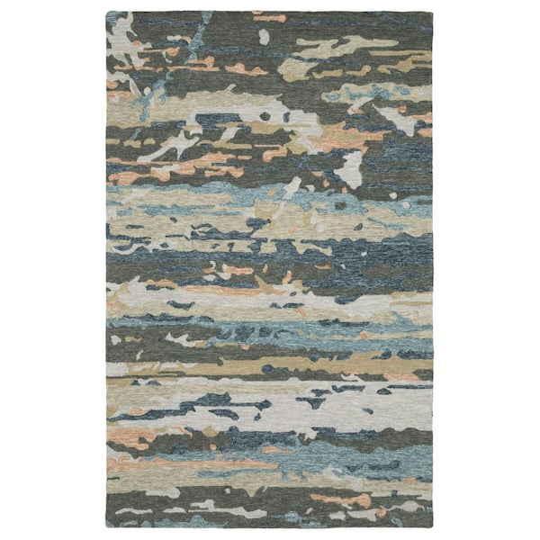 5 ft. x 8 ft. Gray Abstract Washable Area Rug