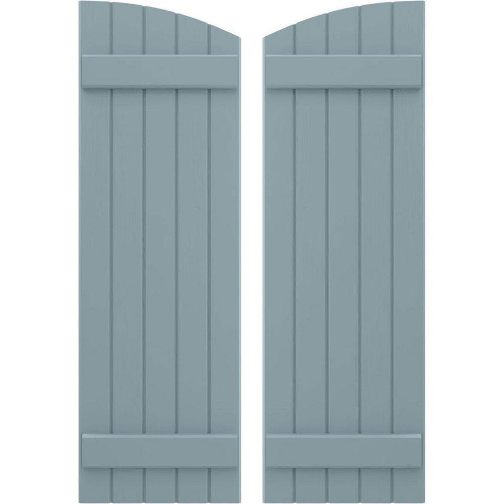 17-1/2 in. W x 66 in. H Americraft Exterior Real Wood Joined Board and Batten Shutters Elliptical Top Peaceful Blue price history on PriceWatchPro