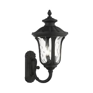 Oxford 11 in. Textured Black Outdoor Wall Lantern