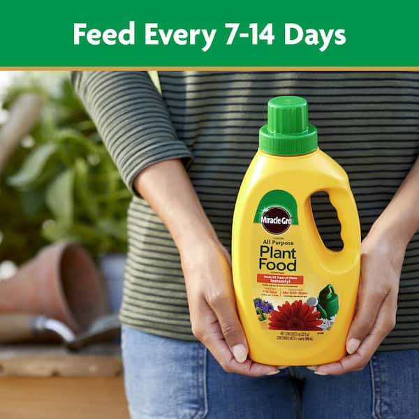 Miracle-Gro Liquid All Purpose Plant Food 32 oz. Concentrate, Feeds Plants  Instantly, For All Plant Types, Liquid Fertilizer 3001502