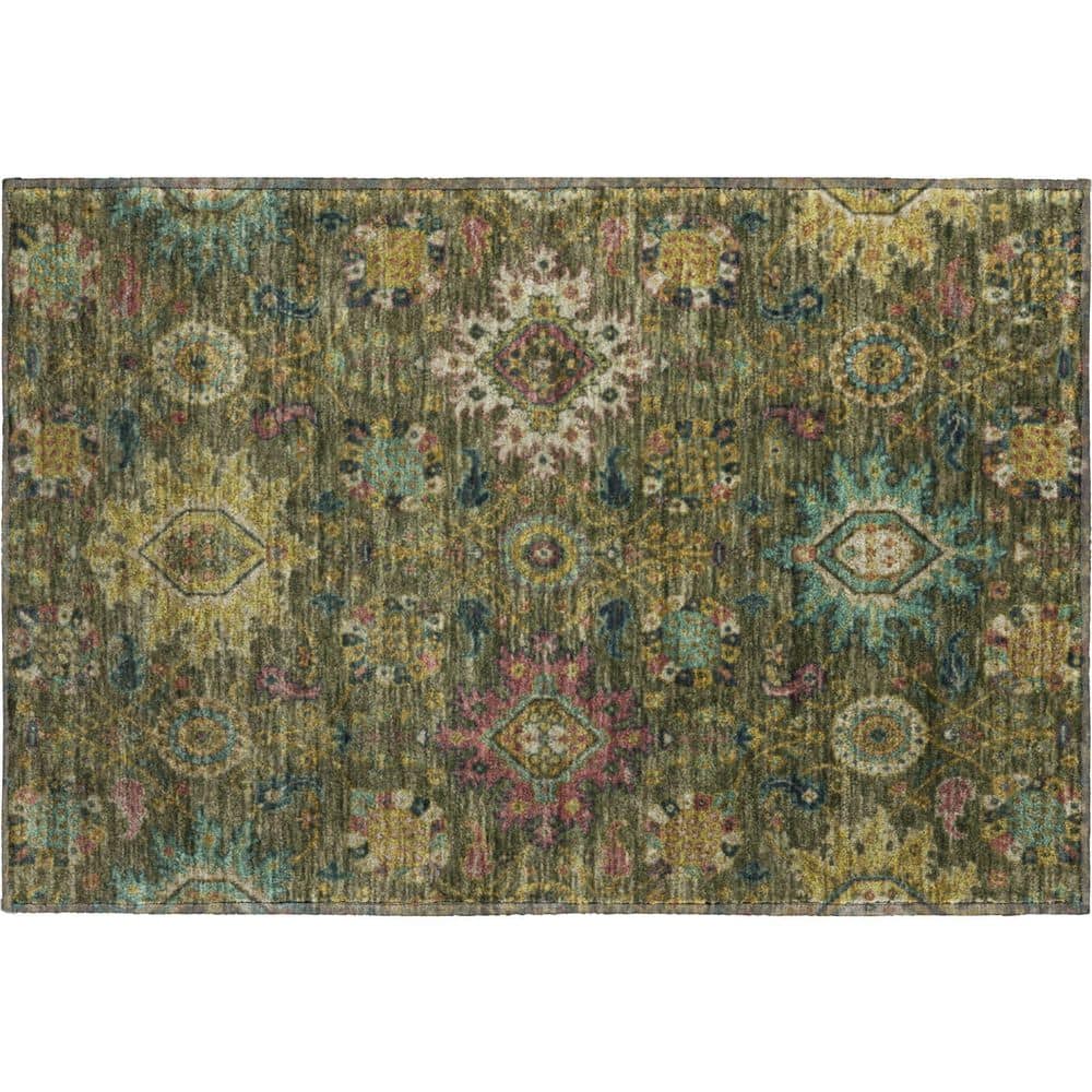 Mayfield Premium Machine Washable Abstract AMF2151 Olive 2 ft. x 3 ft. Accent Rug price history on PriceWatchPro