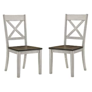 Beardsley Chestnut and Antique White Wood Dining Chair (Set of 2)