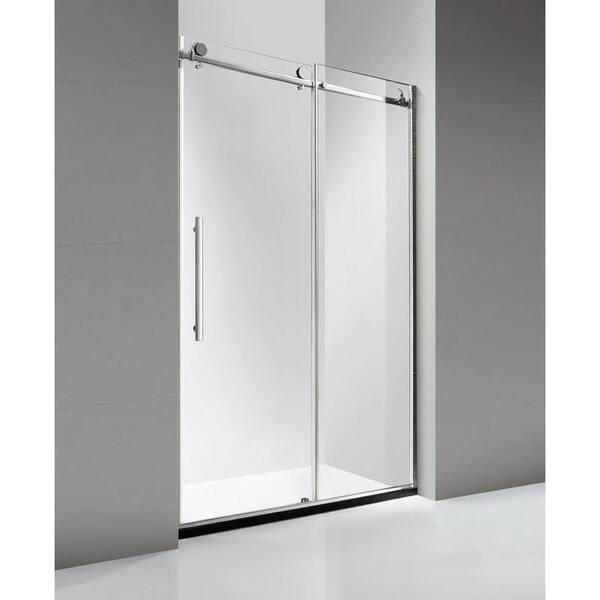 Dreamwerks 48 in. x 79 in. Luxury Frameless Sliding Shower Door in Stainless Steel