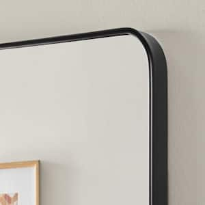 Oversized Modern Rectangular Black Framed Full-Length Mirror with Rounded Corners (24 in. W x 70 in. H)