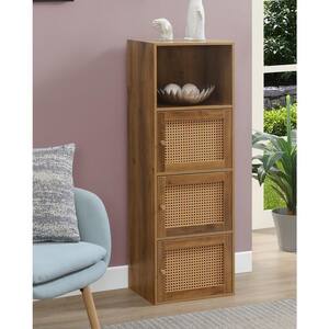 Xtra Storage Brown Autumn Haze/Beige Barley BoHo Weave 3-Door Cabinet with Shelf