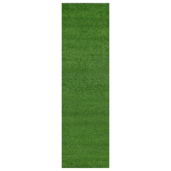 Indoor/Outdoor Artificial Grass Area Rug, Dense Synthetic Turf for Patio, Deck & High-Traffic Areas 2'7" x 10'