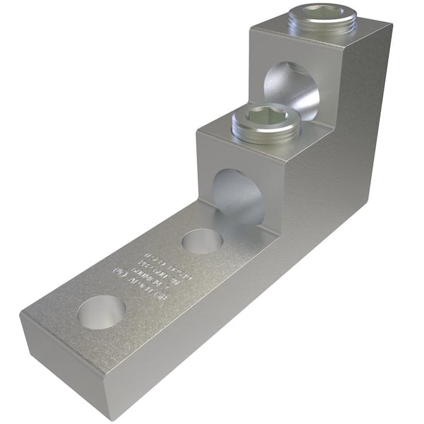 ILSCO Aluminum Panelboard Lug, Conductor Range 600-2, 2-Ports, 2-Holes