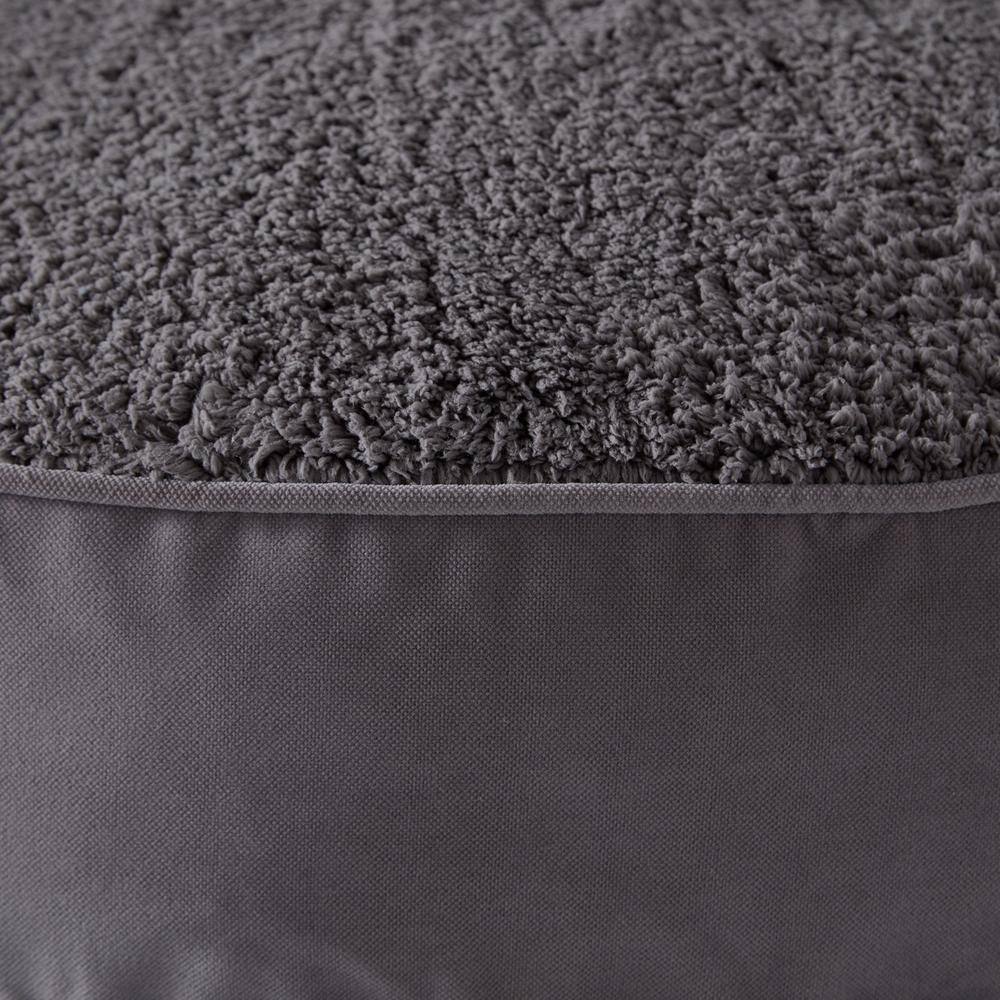 Small Gray Sherpa Round Outdoor Dog Bed