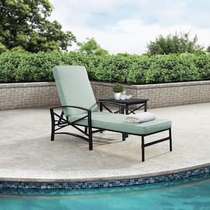 Kaplan Bronze 1-Piece Metal Outdoor Chaise Lounge with Mist Cushion