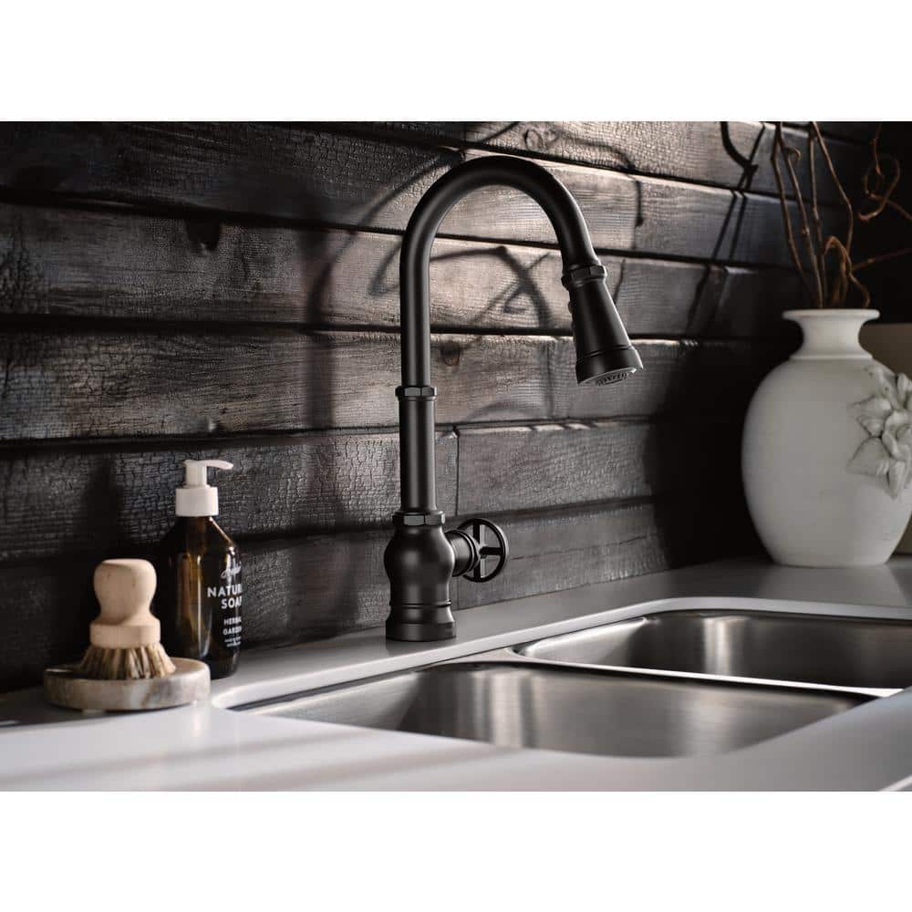 Sleek 17" Chrome Transitional Kitchen Faucet with Pull-out Spray