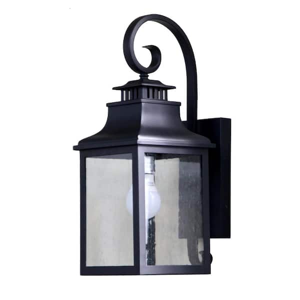Unbranded Morgan 1-Light Black Outdoor Wall Lantern Sconce