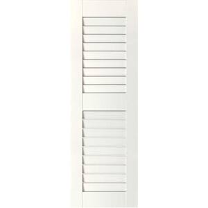 15 in. x 75 in. Exterior Real Wood Sapele Mahogany Louvered Shutters Pair Primed