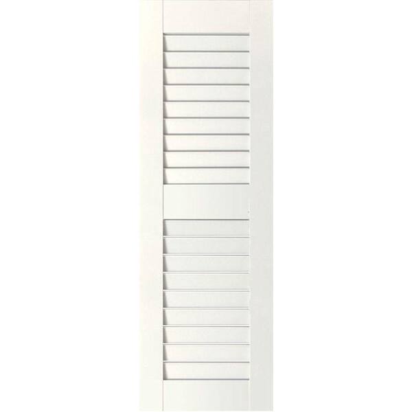 Ekena Millwork 18 in. x 64 in. Exterior Real Wood Western Red Cedar Louvered Shutters Pair Primed