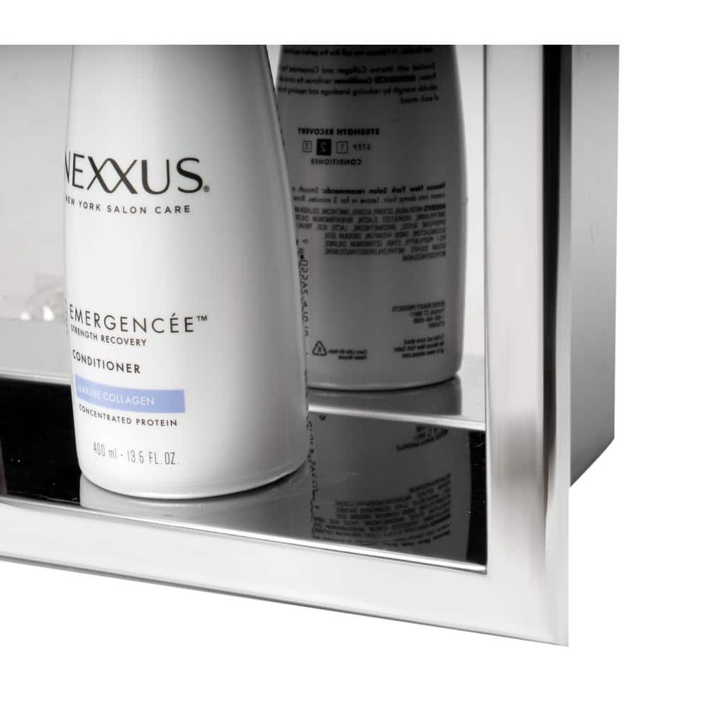 Polished Stainless Steel Horizontal Shower Niche Shelf
