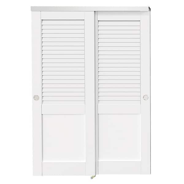 TENONER 60in x 80in White, Solid Core, MDF Painted Double Half