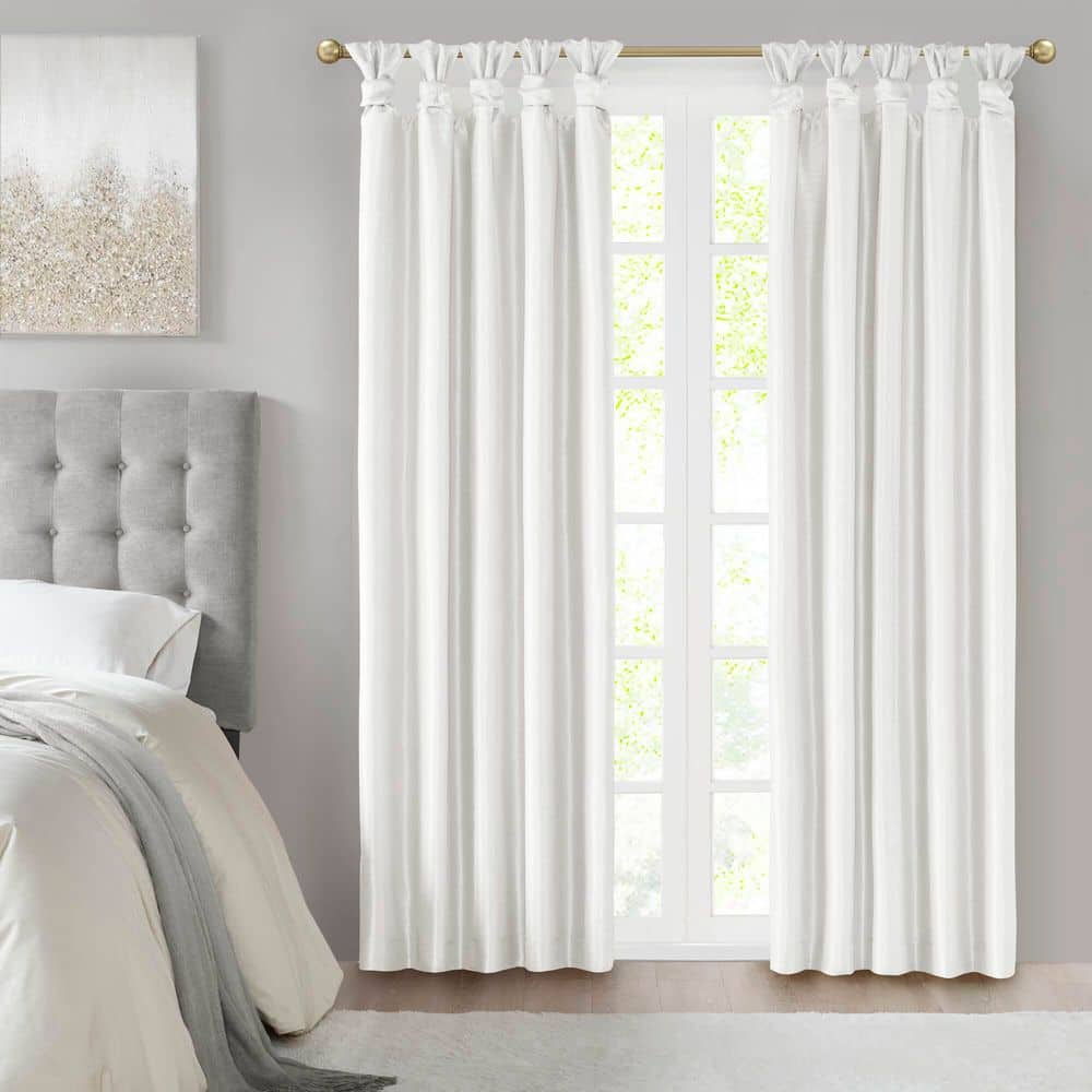 Madison Park Natalie White Polyester 50 in. W x 95 in. L