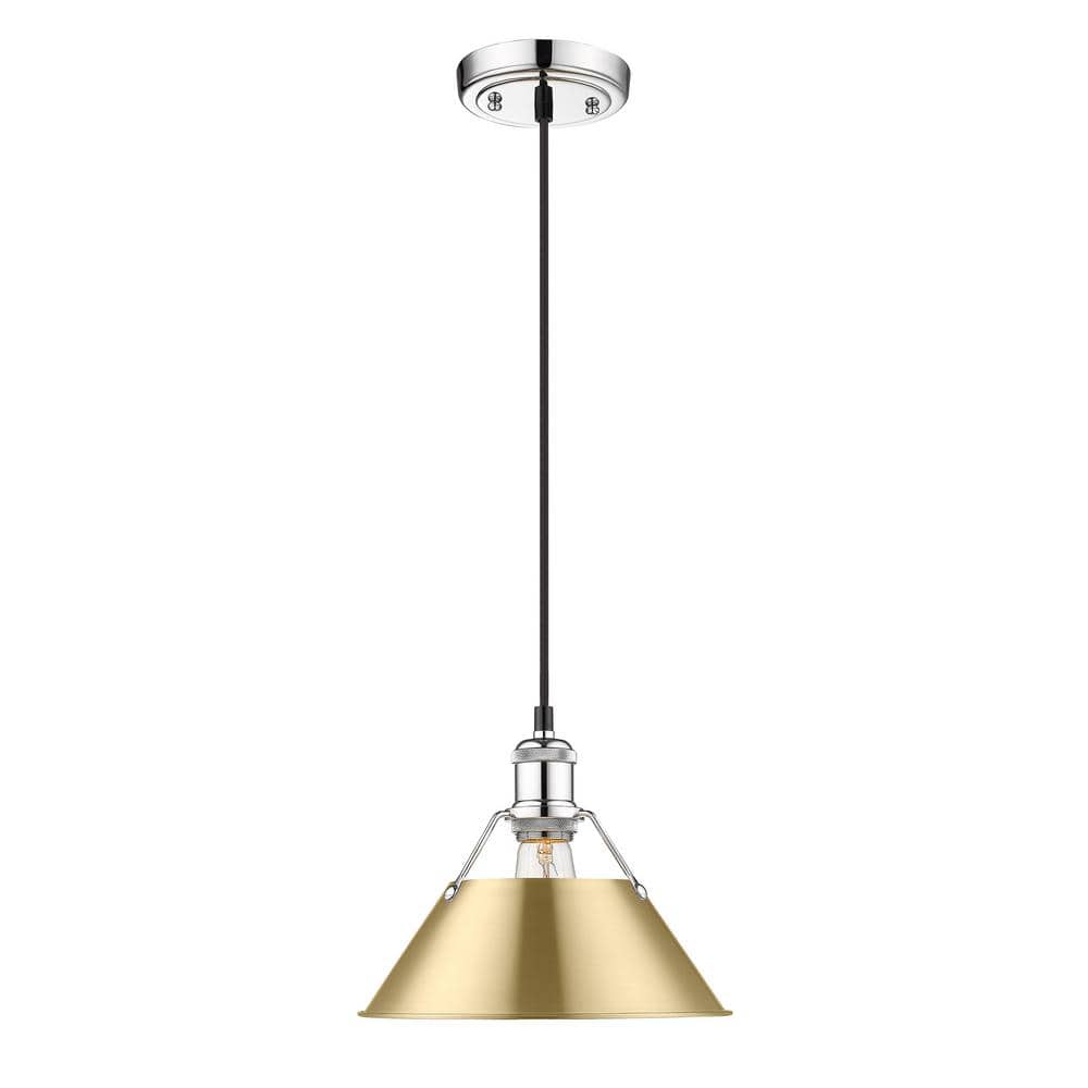 Orwell 100-Watt 1-Light Chrome and Brushed Champagne Bronze Pendant Light price history on PriceWatchPro