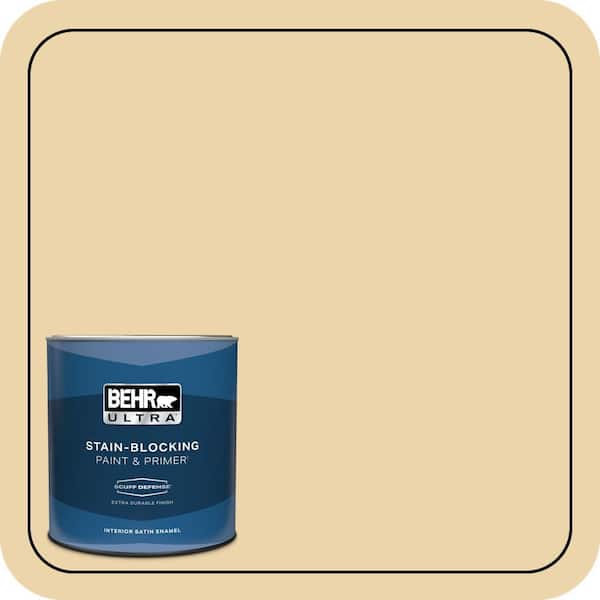 BEHR ULTRA 1 qt. #ICC-51 Sweet Marzipan Extra Durable Satin Enamel Interior Paint & Primer