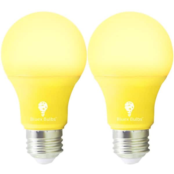 60-Watt Equivalent A19 Decorative Indoor/Outdoor LED Light Bulb in Yellow (2-Pack)