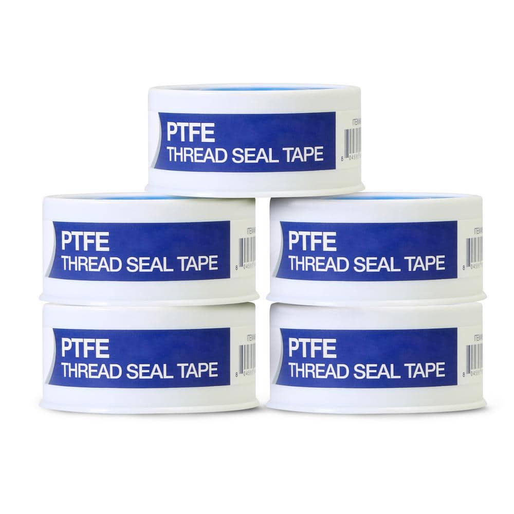 3/4 in. x 520 in. PTFE Thread Seal Tape for Plumbers in White (Pack of 5-Rolls) price history on PriceWatchPro