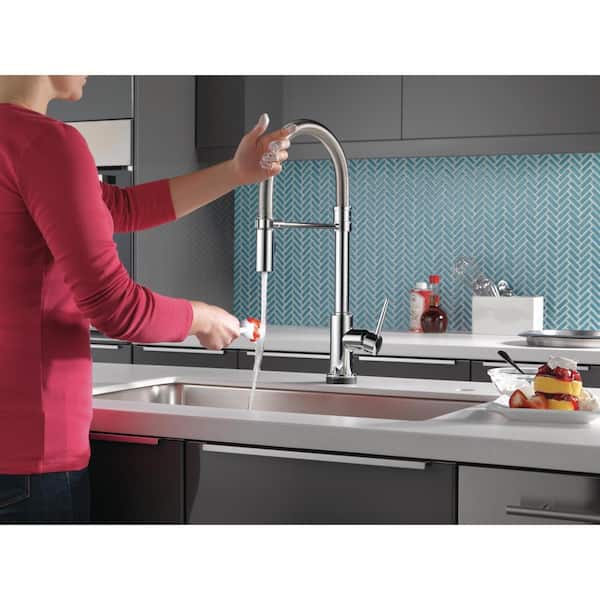 Trinsic Single Handle Pull Down Sprayer Kitchen Faucet with Touch2O Technology and Spring Spout in Chrome