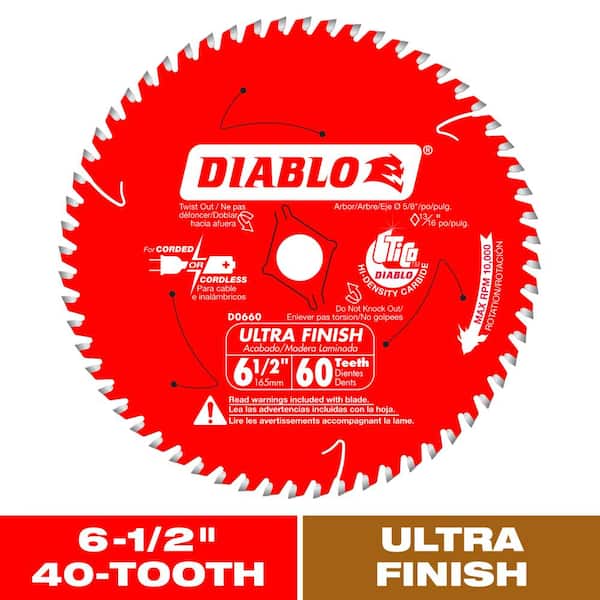DIABLO 6-1/2in. x 60-Teeth Ultra Finish Saw Blade for Wood