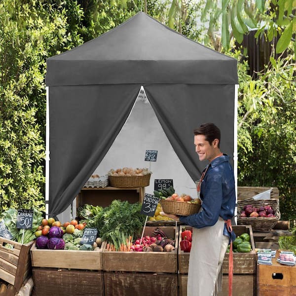 COOS BAY 5 ft. x 5 ft. Blue Pop Up Canopy Tent with Carry Bag