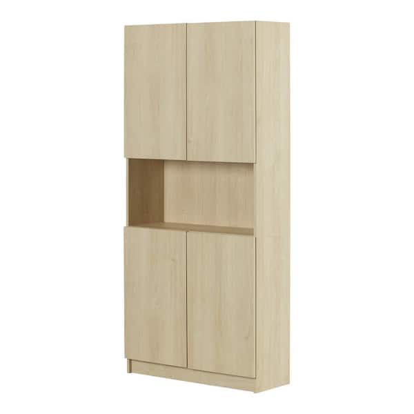 South Shore Liora 71.5 in. Tall Particle Board 5-Shelf Bookcase Bleached Oak