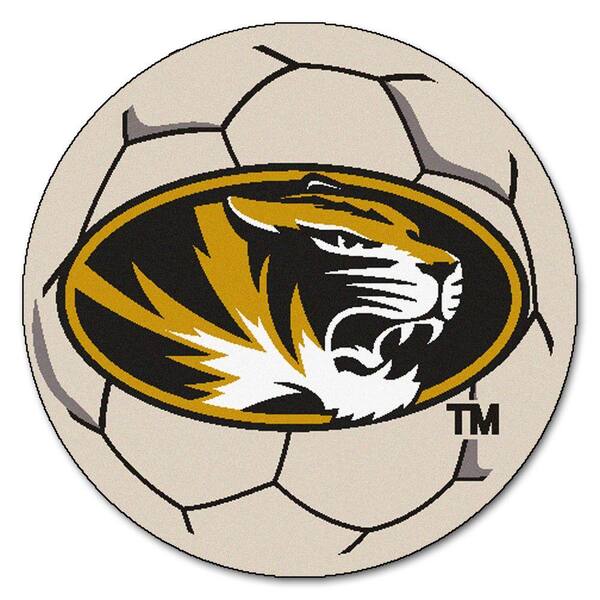 FANMATS NCAA University of Missouri Tigers Nylon Face Soccer Ball Rug 