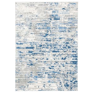 Jasper Ivory/Blue 4 ft. x 6 ft. Geometric Area Rug