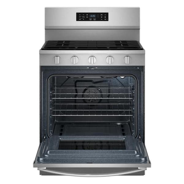 30 in. 5 Burners Freestanding Gas Range in Fingerprint Resistant Stainless Steel with Air Cooking Technology