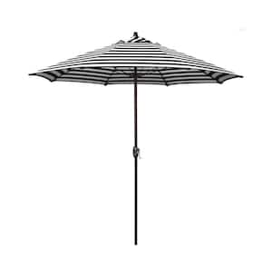 7.5 ft. Bronze Aluminum Market Patio Umbrella with Fiberglass Ribs and Auto Tilt in Cabana Classic Sunbrella