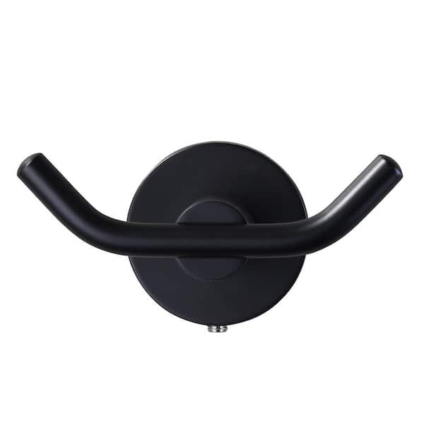 IVIGA Stainless Steel Bathroom Hook Wall Mount J-Hook Robe/Towel Hook with Concealed Mounting Hardware in Matte Black