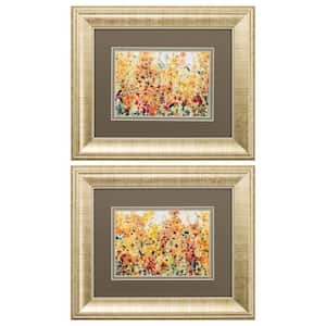 13 in. X 11 in. Gold Plastic Flower Gallery Picture Frame (Set of 2)