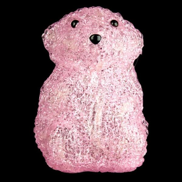 XEPA 6 in. Decorative Pink Baby Bear Standing LED Light